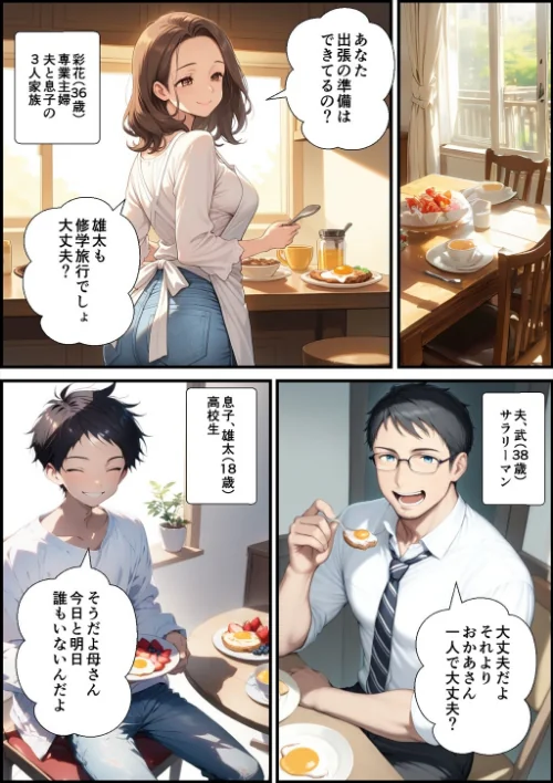 【エロ】アラフォー奥さん、はじめての不倫【モザイク版】/作者（鮫島猛） 試し読みサンプル 2ページ目