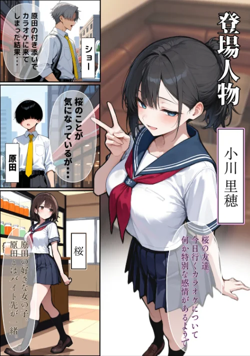 【エロ】他校で噂のヤリマンちゃんに友達もいるのに、カラオケでマ〇コを貸してもらった件【棒消し修正版】(単話)/作者(エロマンガールズ) 試し読みサンプル 2ページ目