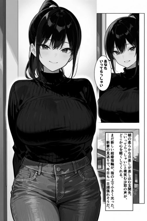 【エロ】俺の嫁が同僚のデカチンポに寝取られていた件【白抜き修正版】(単話)/作者(愛罠) 試し読みサンプル 2ページ目